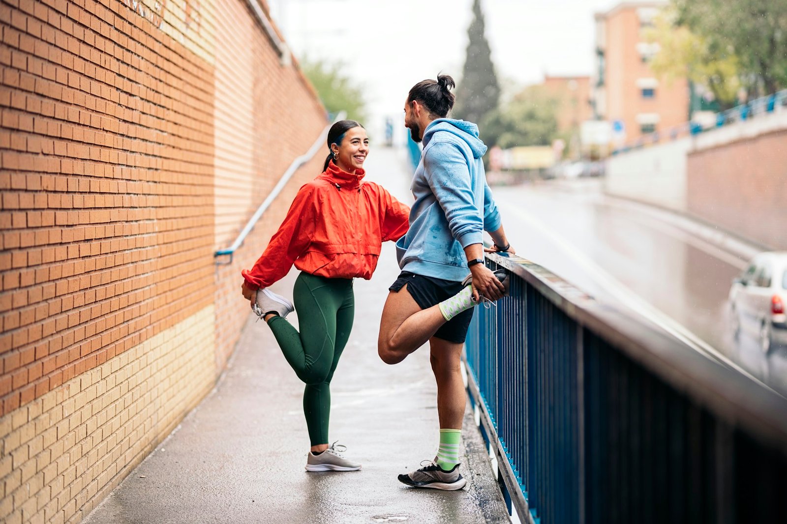 Runners Stretching After Workout