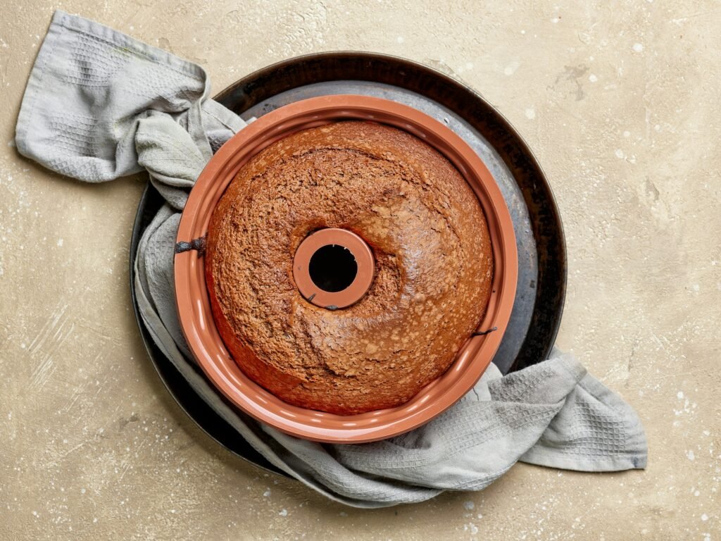 freshly baked chocolate cake